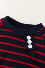 Load image into Gallery viewer, Baby Striped Decorative Button Top and Joggers Set
