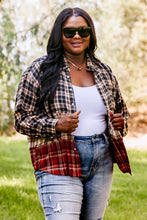 Load image into Gallery viewer, Sugarfox Destined for More Full Size Plaid Spliced Shacket
