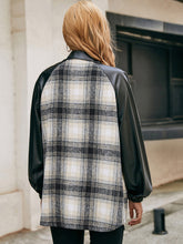 Load image into Gallery viewer, Plaid Button Down Splicing Shirt Jacket
