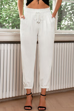 Load image into Gallery viewer, Drawstring Paperbag Waist Cropped Joggers
