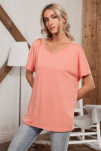 Load image into Gallery viewer, Solid V-Neck Short Sleeve Tee
