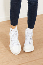 Load image into Gallery viewer, Berness Stick To It Platform Lace-Up Booties in White
