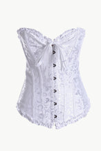 Load image into Gallery viewer, Full Size Jacquard Bow and Ruffle Trim Corset
