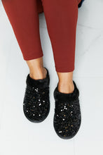 Load image into Gallery viewer, Forever Link Sequin Faux Fur Slipper in Black
