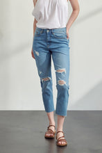 Load image into Gallery viewer, Muselooks Distressed High-Rise Raw Hem Cropped Jeans
