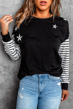 Load image into Gallery viewer, Star Striped Round Neck Top
