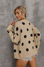Load image into Gallery viewer, Polka Dot Open Front Dropped Shoulder Cardigan
