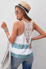 Load image into Gallery viewer, Crochet Trimmed Back Tie Dye Tank Top
