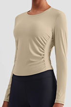 Load image into Gallery viewer, Gathered Detail Long Sleeve Sports Top
