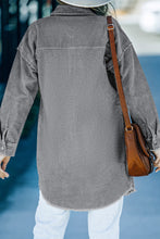 Load image into Gallery viewer, Corduroy Button Down Longline Shirt Jacket
