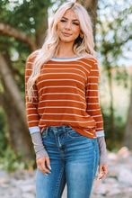Load image into Gallery viewer, Striped Round Neck Rib-Knit Top

