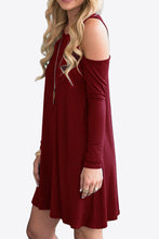 Load image into Gallery viewer, 875 Cold-Shoulder Long Sleeve Round Neck Dress

