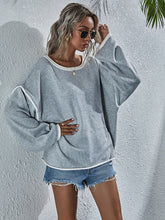 Load image into Gallery viewer, Dropped Shoulder Boat Neck Long Sleeve Sweater
