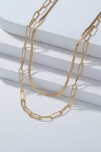 Load image into Gallery viewer, Snake Chain and Cable Chain Double-Layered Necklace

