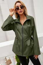 Load image into Gallery viewer, Drawstring Elastic Waist Hoodie Jacket
