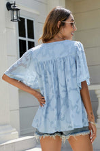 Load image into Gallery viewer, Applique Frill Trim Flutter Sleeve Blouse
