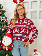 Load image into Gallery viewer, Christmas Reindeer Dropped Shoulder Sweater
