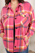 Load image into Gallery viewer, Zenana Pumpkin Spice Full Size Plaid Shacket in Fuchsia
