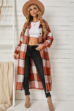 Load image into Gallery viewer, Plaid Duster Coat with Breast Pockets DIBS DUSTER
