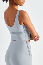 Load image into Gallery viewer, Side Drawstring Scoop Neck Sports Tank
