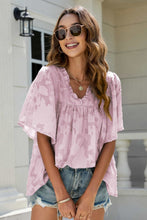 Load image into Gallery viewer, Applique Frill Trim Flutter Sleeve Blouse
