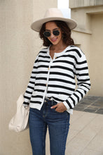 Load image into Gallery viewer, Striped Button Down Round Neck Cardigan
