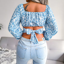 Load image into Gallery viewer, Ditsy Floral Crisscross Cropped Top
