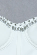 Load image into Gallery viewer, Two-Tone Rhinestone Detail Spaghetti Strap Bandage Dress
