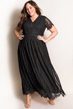 Load image into Gallery viewer, V-Neck Short Sleeve Lace Maxi Dress
