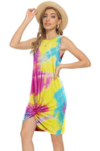 Load image into Gallery viewer, Tie-Dye Twisted Round Neck Sleeveless Dress
