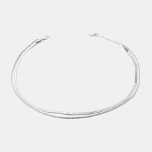 Load image into Gallery viewer, Snake Chain and Rope Chain Necklace Set in Silver
