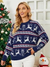 Load image into Gallery viewer, Christmas Reindeer Dropped Shoulder Sweater
