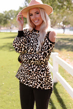 Load image into Gallery viewer, Leopard Cold-Shoulder Top

