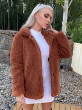 Load image into Gallery viewer, Open Front Collared Teddy Jacket
