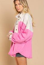 Load image into Gallery viewer, POL Color Block Button Front Raw Hem Longline Jacket
