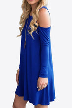 Load image into Gallery viewer, 875 Cold-Shoulder Long Sleeve Round Neck Dress
