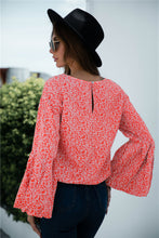 Load image into Gallery viewer, Ditsy Sleeve Long Bell Sleeve Blouse
