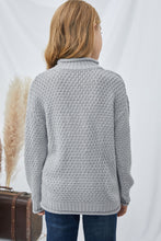 Load image into Gallery viewer, Girls Rolled Hem Dropped Shoulder Sweater
