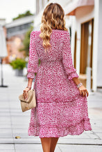 Load image into Gallery viewer, Leopard Surplice Tie Belt Slit Dress
