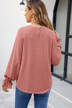 Load image into Gallery viewer, Round Neck Flounce Sleeve Blouse

