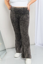 Load image into Gallery viewer, Zenana Full Size Acid Wash Wide Waistband Flare Leggings
