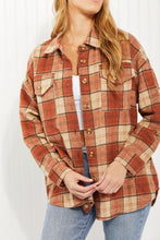 Load image into Gallery viewer, Haptics Pumpkin Pie Full Size Plaid Longline Shacket
