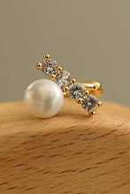 Load image into Gallery viewer, Pearl and Rhinestone Cuff Earrings
