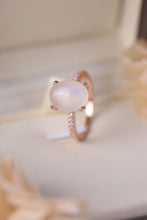 Load image into Gallery viewer, Natural Moonstone and Zircon Three-Piece Ring Set
