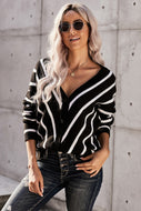 Striped V-Neck Cardigan