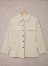 Load image into Gallery viewer, Pocketed Button Ribbed Textured Shirt
