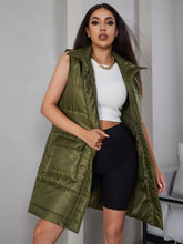 Load image into Gallery viewer, Zip Up Longline Puffer Vest with Pockets
