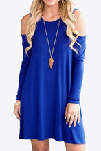Load image into Gallery viewer, 875 Cold-Shoulder Long Sleeve Round Neck Dress
