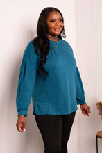 Load image into Gallery viewer, Yelete Full Size Side Slit Dropped Shoulder Top
