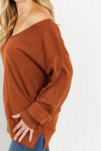 Load image into Gallery viewer, GeeGee Only the Best Full Size Rolled Edge V-Neck Sweater
